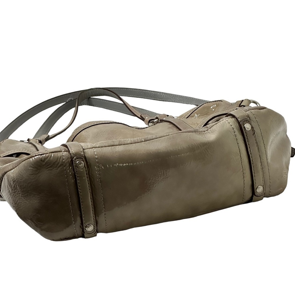 COACH Audrey Andie Large Patent Leather Cinched Tie Perforated Tote Bag - Picture 7 of 16